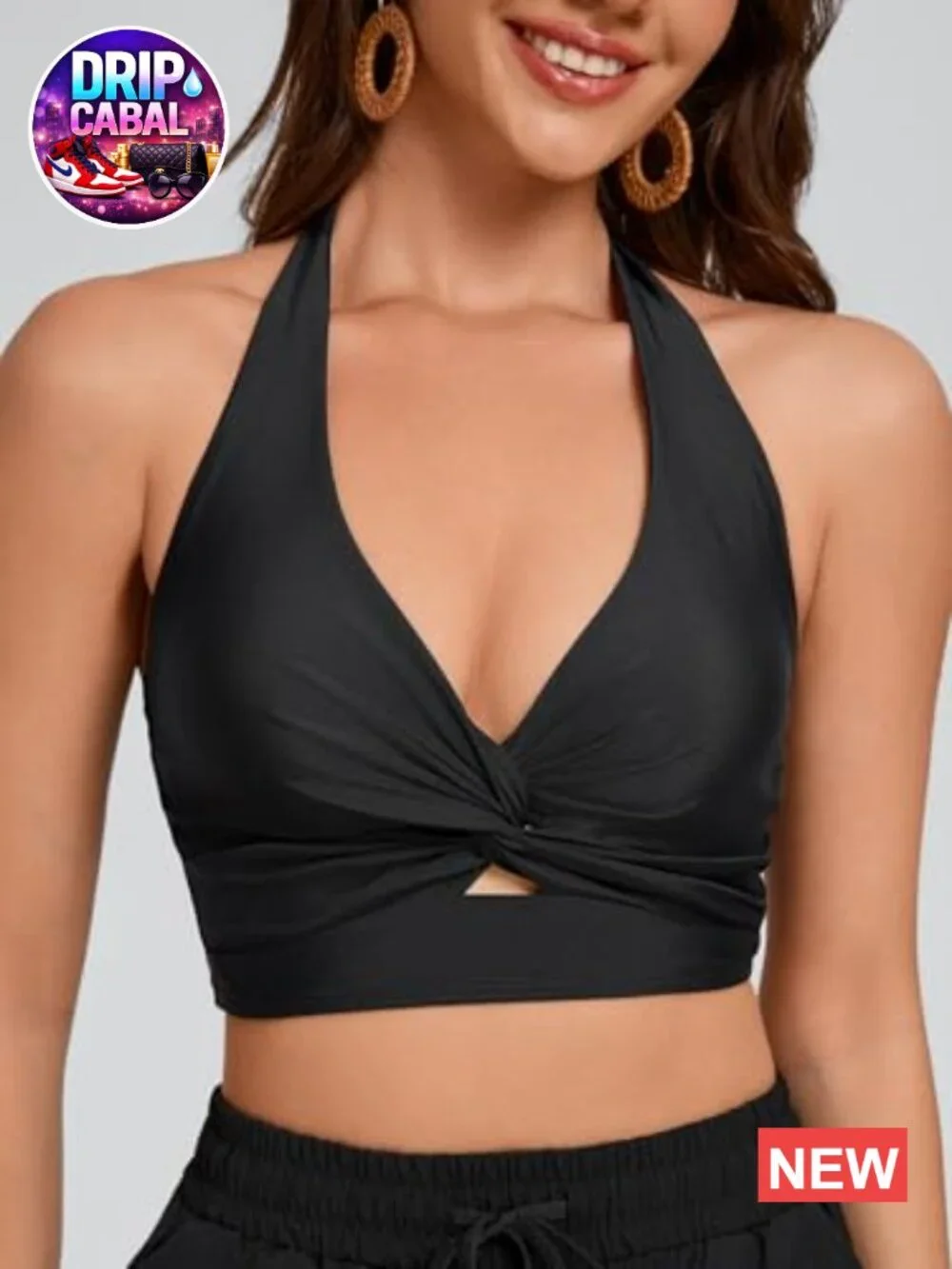 Halter Tankini Top with Built in Bra Swimsuit Top Swim Bikini Top Only Bathing